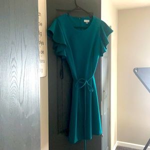 Ruffle Sleeve Calvin Flounce Dress Size 12